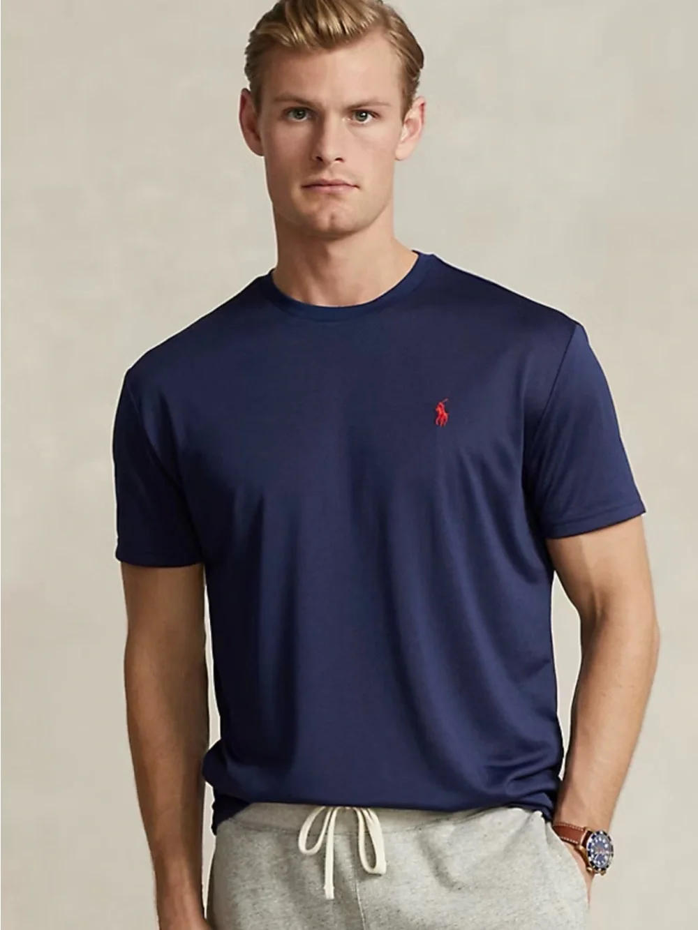 Polo by Ralph Lauren Navy Short-Sleeve Tee with Red Pony- size XL